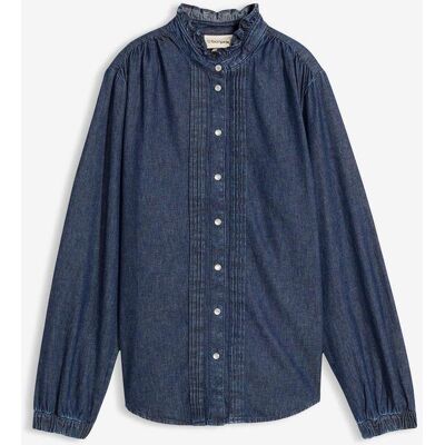 bonprix Jeansblus med volanger i ekologisk bomull bonprix Jeansblus med volanger i ekologisk bomull