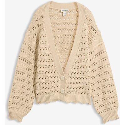 bonprix Cardigan med hålmönster av ren bomull bonprix Cardigan med hålmönster av ren bomull