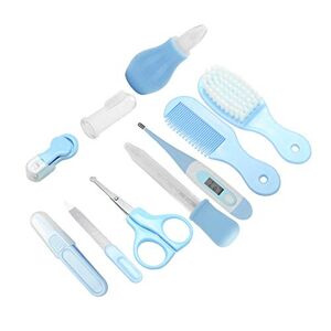 Mumusuki 10 st babyhälsovård nagelverktyg spädbarnssäkerhet nagelsax sax nyfödd vårdkit (blå)