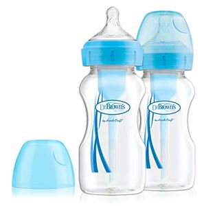 Dr Brown Alternativ + anti-kolik babyflaska, bred hals, 270 ml, 2 stycken, blå