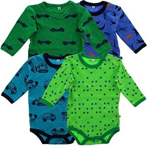 Pippi 4-pack baby pojkar kropp med tryck, långärmad, ålder 1–2 månader, storlek: 56, färg: mörkblå, 3819