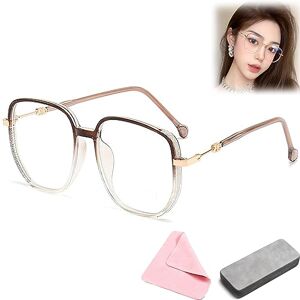 behound Glassesify kvinnors bärbart mode anti-blått ljus läsglasögon, glasiga läsglasögon för kvinnor (brun, 1,0 x)