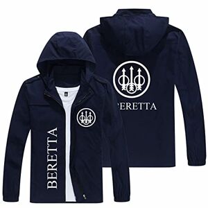 Beretta Herrjacka för BERETTA tryckt utomhuskläder kappa med huva sportkläder hel dragkedja huvtröja arbetskläder, mörkblå, XL