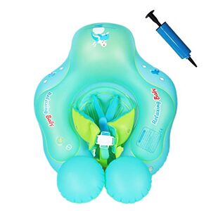 Simring, uppblåsbar baby simdäck simstol simhjälp baby float för småbarn, baby simcykel (3–30 månader) (blå, L)