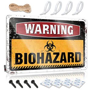 CakJuice Varningsskyltar i metall rolig varning biohazard metallskylt ingen irriterande rolig skylt ingen stressande skylt (storlek: 30 x 40 cm)