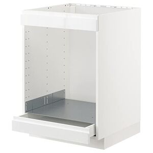 Ikea METOD/MAXIMERA bashytt för häll+ugn med låda, 60 x 60 cm, vit/Voxtorp högglans/vit