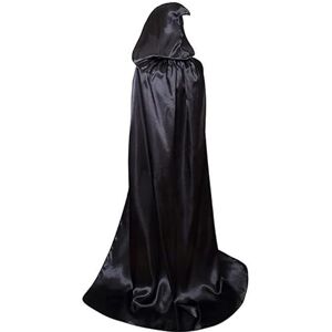 byou Halloween cape, unisex kappa med huva lång svart huva cape för cosplay halloween kostym