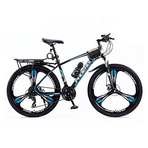 JAMCHE Mountainbike 27,5 tum 24-växlade hjul Dubbla skivbromsar Kolstålram MTB-cykel för en stig, spår och berg/Blå/24 hastigheter