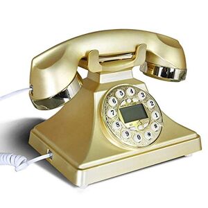 CELECH Vintage telefon Europeiskt kontor hem Antik fast telefon med handsfree metallroterande amerikansk retrotelefon (C) (C)