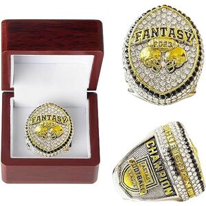 HYKJSHED 2023 Fantasy Football Ring Championship Ring Heavy FFL Champions Rings Souvenir Män Far Alumni Vän Rugby Fans (Color : A, Size : 10)