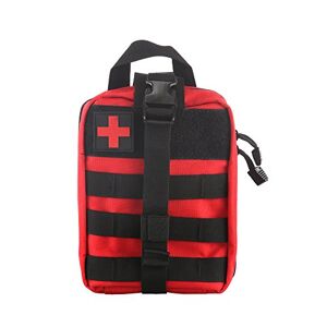 Wowlela Tactical Medical Bag, First Aid Kit Molle Rip-Away EMT Tactical Bag IFAK Medical Bag for Tactical Emergency Situations (Röd)