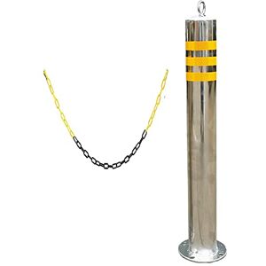 ROLTIN Bollards for Verge,Stainless Steel Parking Barrier,Traffic Cones for Parking Commercial Or Private Use (Silver 800x76mm/31.5x3in)