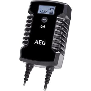 AEG 10617 mikroprocessorladdare för bil batteri LD 6.0, 6 ampere för 6/12 V, 7 HF-laddningsnivåer, bilstartsfunktion, komfort-anslutning