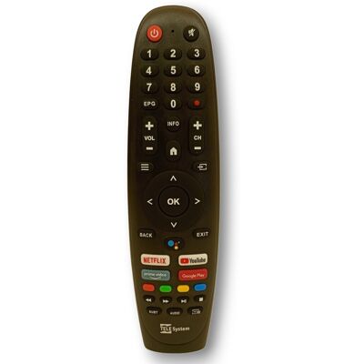 Original Fjärrkontroll RCU för TELE System Android TV – Bluetooth med Google Assistant & Snabbknappar Original Fjärrkontroll RCU för TELE System Android TV – Bluetooth med Google Assistant & Snabbknappar