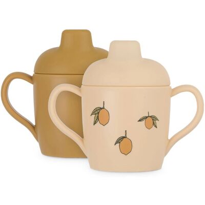 Konges Sløjd Barnmugg Citron 2-Pack - Silikon & Polypropylen Konges Sløjd Barnmugg Citron 2-Pack - Silikon & Polypropylen
