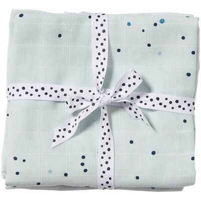 Done by Deer swaddle 2-pack filtar Dreamy dots Blue Done by Deer swaddle 2-pack filtar Dreamy dots Blue