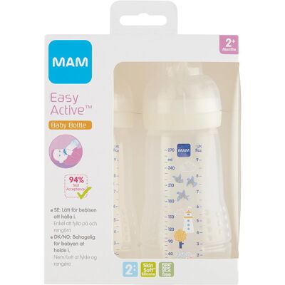 MAM Easy Active Nappflaska 270ml Mix 2p MAM Easy Active Nappflaska 270ml Mix 2p