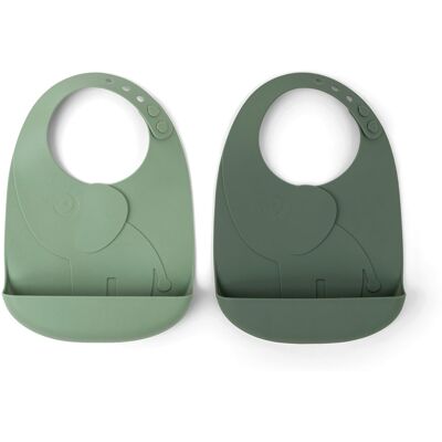 Done by Deer Peekaboo haklapp 2-pack Elphee Green Done by Deer Peekaboo haklapp 2-pack Elphee Green