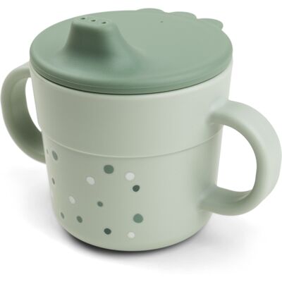 Done by Deer Foodie mugg med pip - Happy dots grön Done by Deer Foodie mugg med pip - Happy dots grön