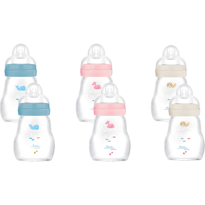 MAM Feel Good Glasflaska 170 ml Blandade färger 1p MAM Feel Good Glasflaska 170 ml Blandade färger 1p