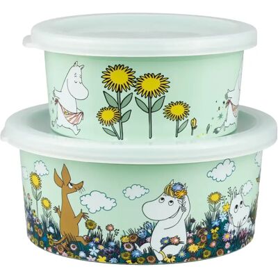 Rätt Start Mumin äng, snackbox, 2-pack, grön Rätt Start Mumin äng, snackbox, 2-pack, grön