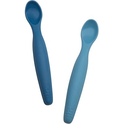 Sebra Silikonskedar 2-pack långa, vintage blue Sebra Silikonskedar 2-pack långa, vintage blue