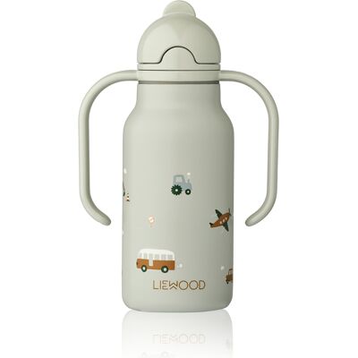 Liewood Kimmie vattenflaska 250 ml Vehicles / Dove blue Liewood Kimmie vattenflaska 250 ml Vehicles / Dove blue
