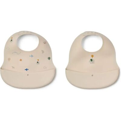Liewood ember printad haklapp 2-pack flying / sandy 2919 Liewood ember printad haklapp 2-pack flying / sandy 2919