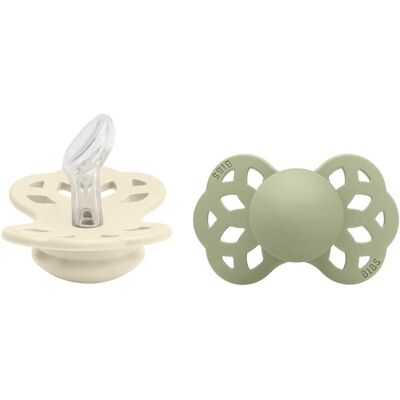 Bibs Silikon nappar Ivory/Sage - 2-pack - Modell 165102 - Anatomisk Bibs Silikon nappar Ivory/Sage - 2-pack - Modell 165102 - Anatomisk