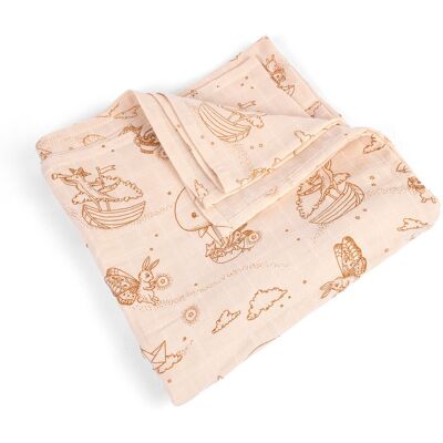 Filibabba GOTS muslinfilt 120x120 cm Dreamy Adventurers Filibabba GOTS muslinfilt 120x120 cm Dreamy Adventurers