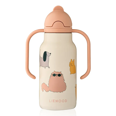 Liewood Kimmie vattenflaska 250 ml Cats and Dogs / Sandy Liewood Kimmie vattenflaska 250 ml Cats and Dogs / Sandy