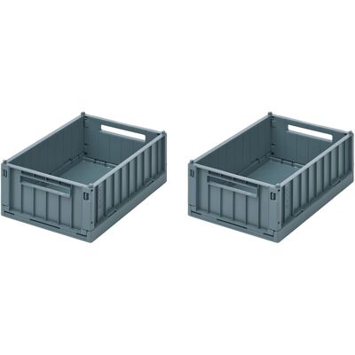 Liewood Blå Foldbar Förvaringslåda 25x18x9.5cm - Liten - 2-Pack - Val Liewood Blå Foldbar Förvaringslåda 25x18x9.5cm - Liten - 2-Pack - Val