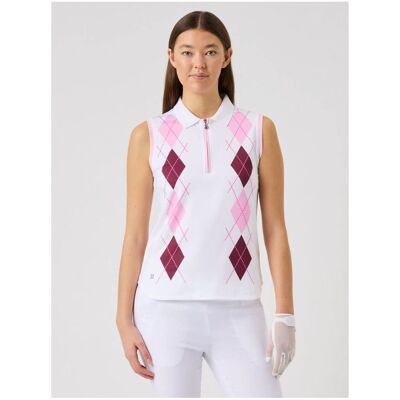 Daily Sports Argyle Sl Polo Shirt - White, Small Daily Sports Argyle Sl Polo Shirt - White, Small