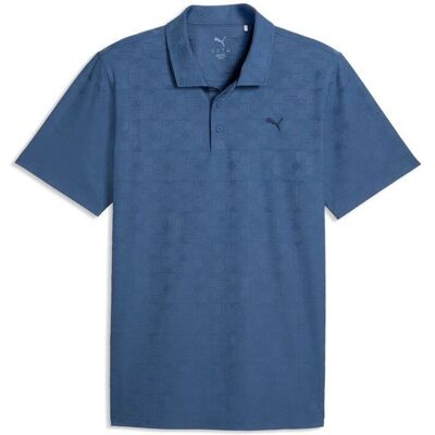 Puma Mens Mattr Deco Jacquard Polo - Dark Indigo, Large Puma Mens Mattr Deco Jacquard Polo - Dark Indigo, Large