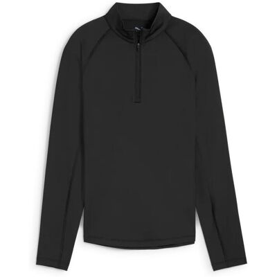 Puma Womens You-V Solid 1/4 Zip - Black, Small Puma Womens You-V Solid 1/4 Zip - Black, Small