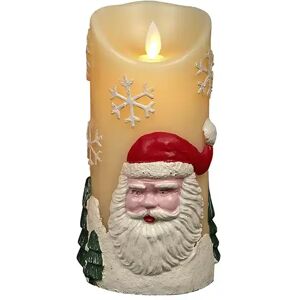 Led-Ljusstake Med Julmotiv - Ø9 X 18 Cm - (Röd Eller Vit) (Färg: Vit)