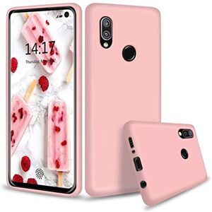 Huawei FHXD kompatibel med  fodral mjukt TPU flytande silikon gel skyddande fodral 1 x skärmskydd anti-repor stötsäker anti-fingeravtryck skydd – rosa