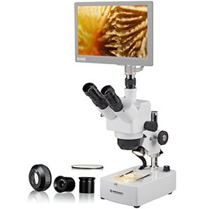 4007922148014 Bresser 3D stereo ljus- genomskinligt mikroskop Advance ICD 10 x 160 med trinokulärt kamerafäste, stereo zoomobjektiv och stark halogenbelysning, inklusive 360° svängbart mikroskophuvud
