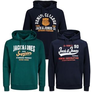 JACK & JONES herr huvtröja överdimensionerad stor plus size huvtröja sweatshirt sweatshirt 3XL 4XL 5XL 6XL 7XL 8XL At4io, 3-delad blandning @53, 3XL