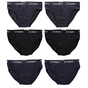 52002 Kalsonger för män, underkläder, bomull, 6-pack, flerfärgade, vita, svart, grå, blå, Flerfärgad (2 svart, 2 blå, 2 grå), XL