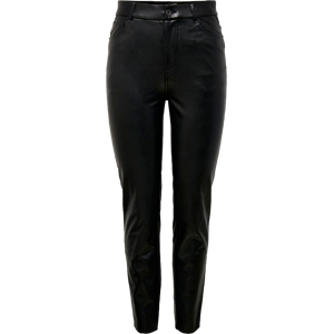 Only - Jeans onlEmily HW ST Ank Faux Leather Pant - Svart - W26/L34