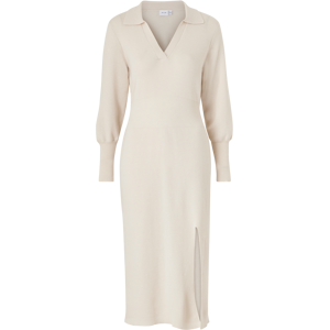 Vila - Klänning viMarla L/S Collar Long Knit Dress - Beige - 38