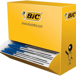 BIC® Engångskulspetspennor Cristal 0,32 mm blå lockmodell dokumentär 100 st. /Pack.