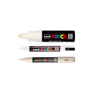 POSCA PC-1MC/5M/8K Märkpenna sorterade storlekar vit    3st