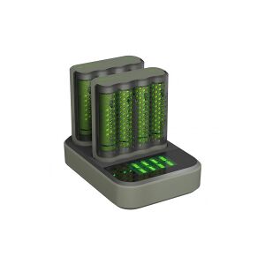 GP Batteriladdare med dockningsstation + 8st GP 2600 ReCyko uppladdningsbara AA batterier