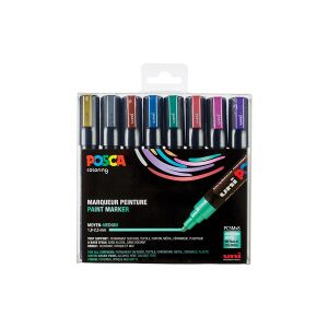 POSCA PC-5M Märkpenna 1,8-2,5mm sorterade färger metallic rund   8st