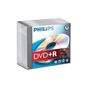 Philips DVD+R   16X   4.7GB   Jewel Case   10-pack