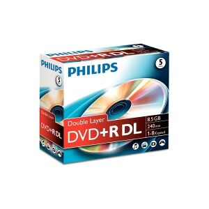 Philips DVD+R DL   8X   8.5GB   Jewel Case   5-pack