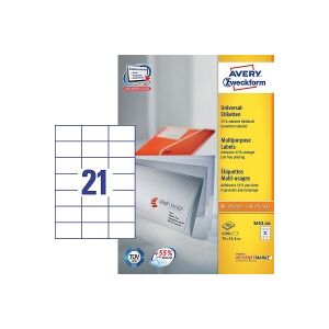 Etiketter   70 x 42,3mm   Avery 3652-200   4.200st