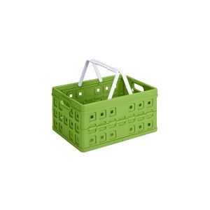 Sunware Hopfällbar låda med handtag grön/vit 49x36x24,5cm   32L